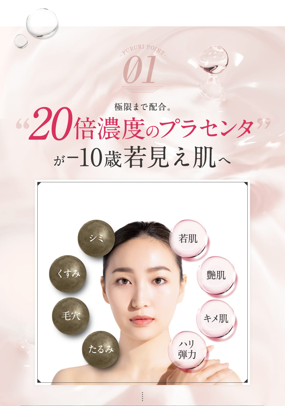 20倍濃度のプラセンタが−10歳若見え肌へ