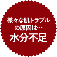 様々な肌トラブルの原因は…水分不足