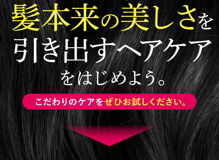 髪本来の美しさを引き出すヘアケアをはじめよう。