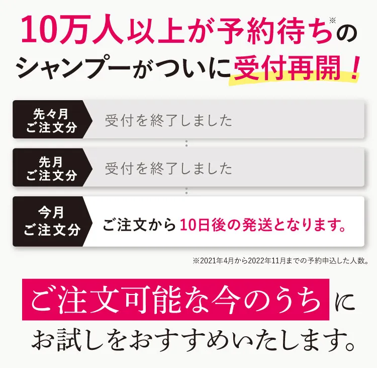 予約待ちが受付再開
