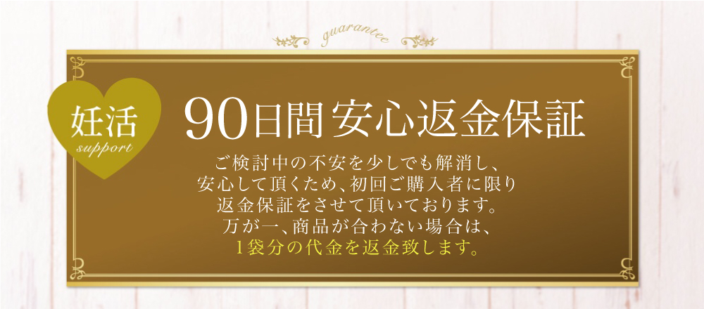 90日間安心返金保証