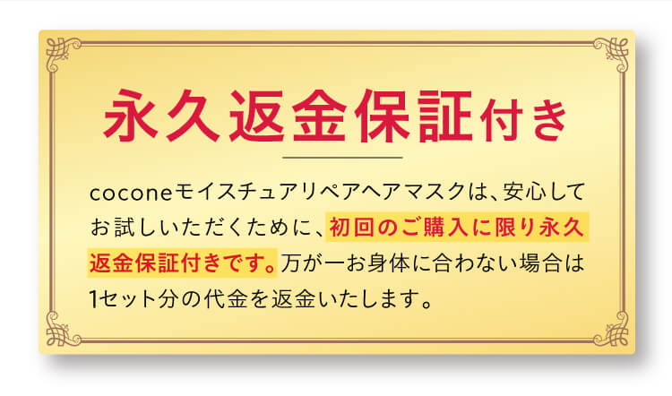 永久返金保証付き