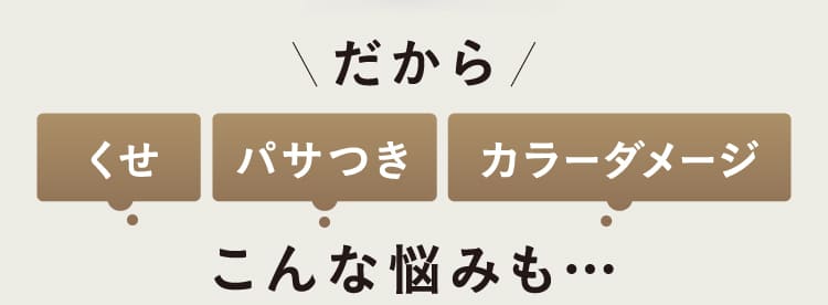 くせ パサつき カラーダメージ こんな悩みも…