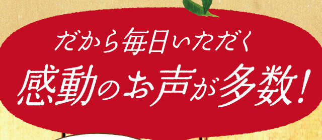だから毎日いただく 感動のお声が多数！
