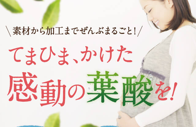 てまひま、かけた感動の葉酸を！